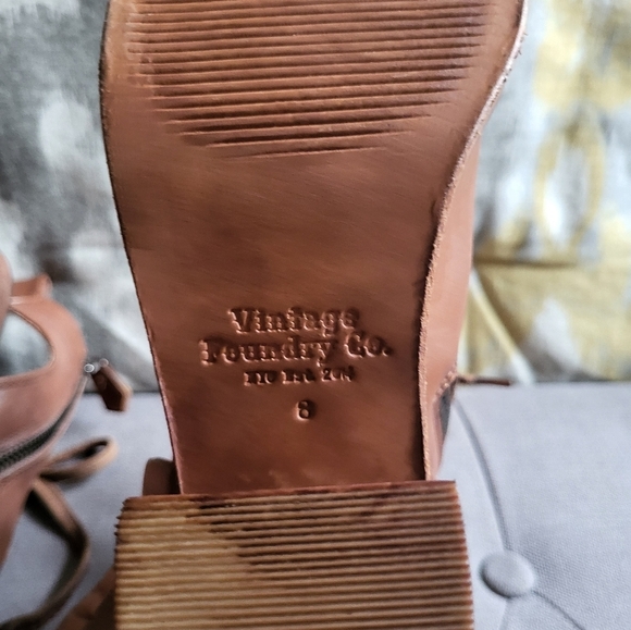 Vintage Foundry Co Odette Lace Up Mid Calf Peep Toe Boot Size 8 - Picture 15 of 16